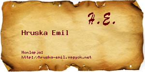 Hruska Emil névjegykártya